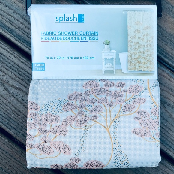 🧡🧡🧡 Tranquil Peach Floral Shower Curtain 🧡🧡🧡 - Picture 3 of 8